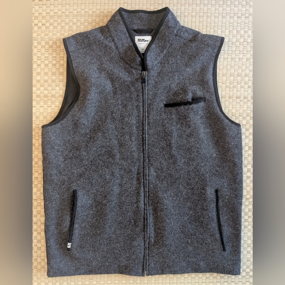 Ritter Rittervest Recycled Alpaca Wool Vest Light Charcoal Size XXL Made in Peru